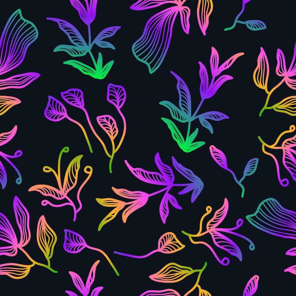 exotisch naadloos bloemen patroon met kleurrijk helling stijl. hand- getrokken bloemen achtergrond. bloemen motief voor mode, behang, omhulsel papier, achtergrond, kleding stof, textiel, kleding, en kaart ontwerp vector