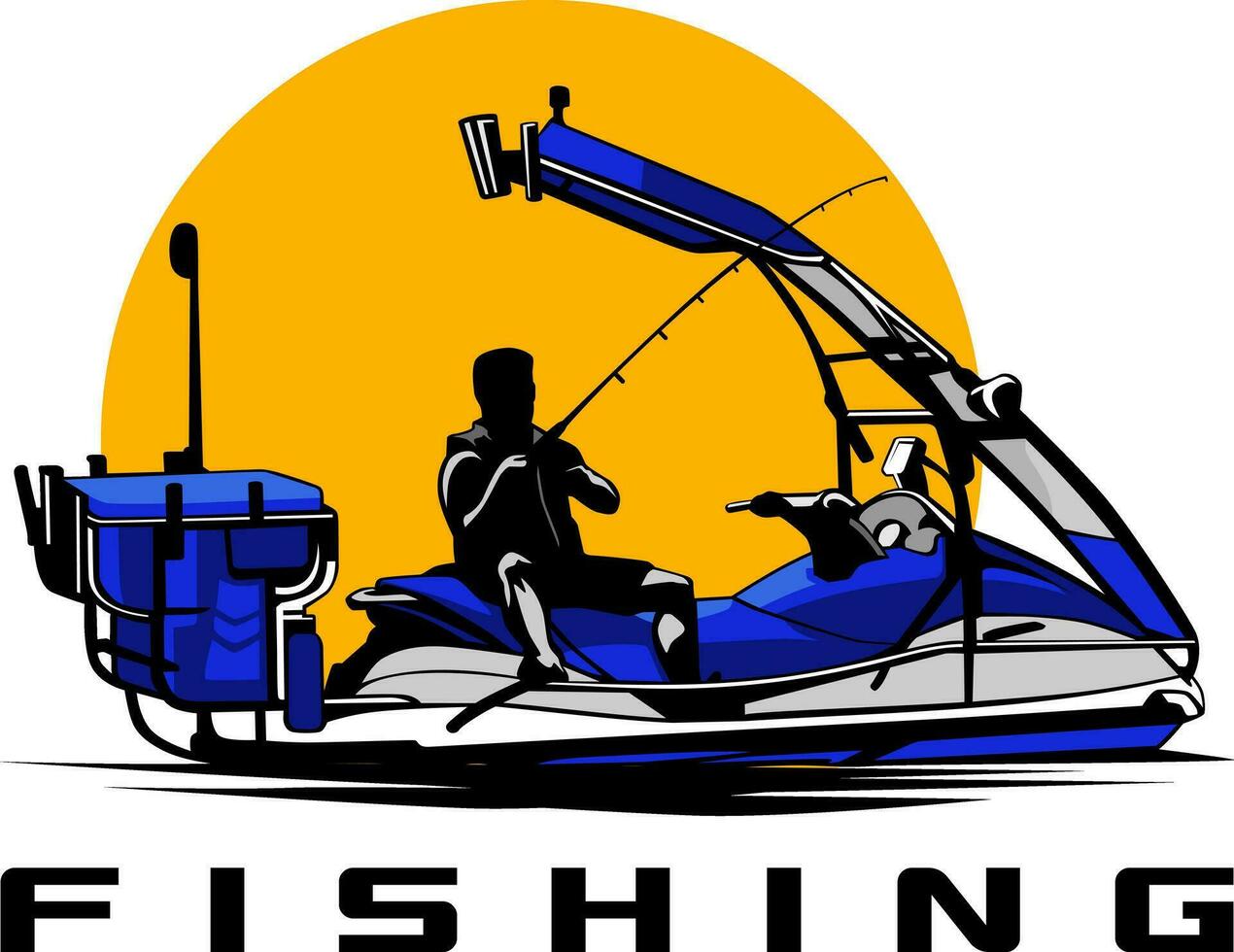 visvangst water sport- ontwerp logo illustratie vector