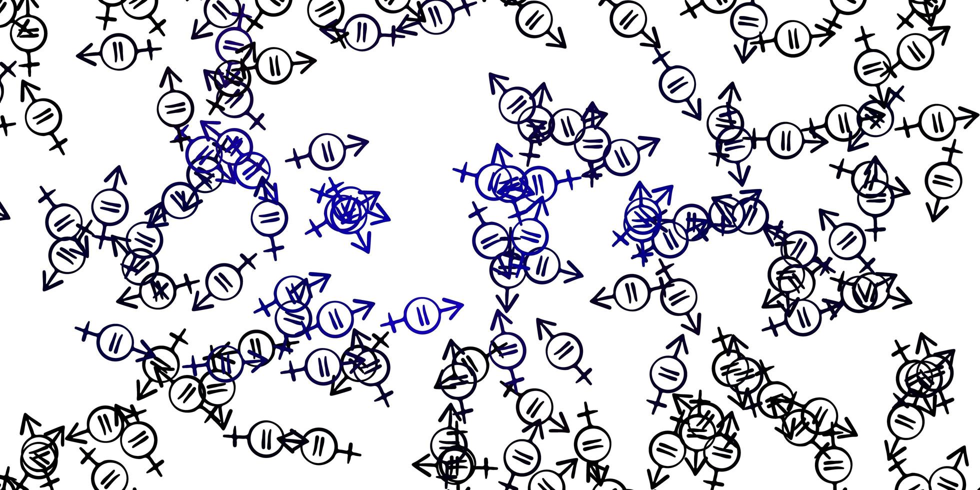 lichtblauwe rode vectorachtergrond met symbolen van de vrouwenmacht vector