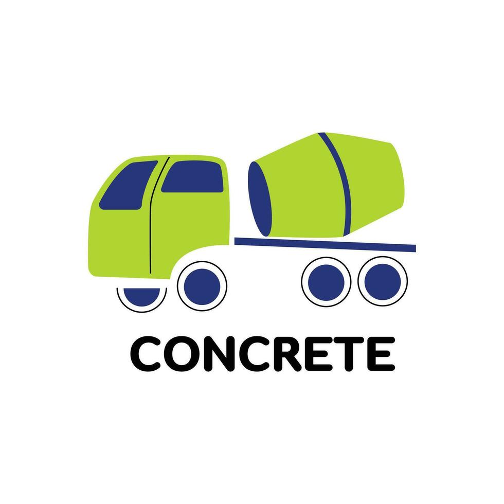 beton menger vrachtauto bouw voertuig voor logo en icoon vector