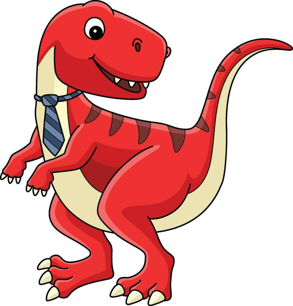 tyrannosaurus met een stropdas tekenfilm clip art vector