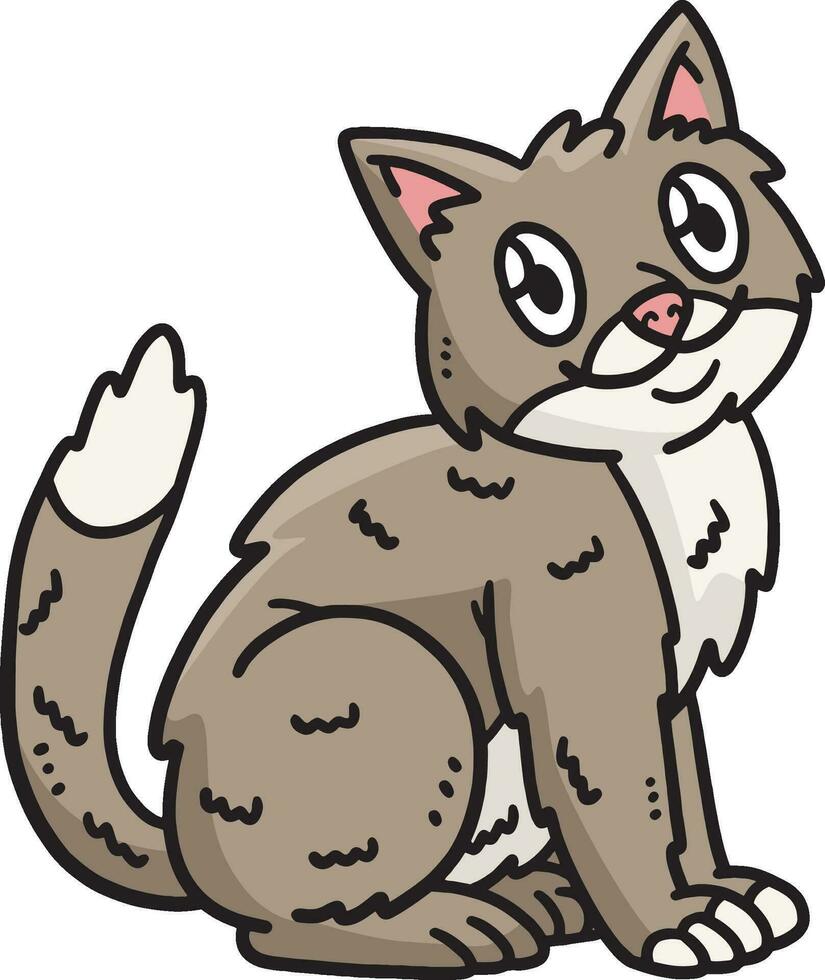 kat dier cartoon gekleurde clipart illustratie vector