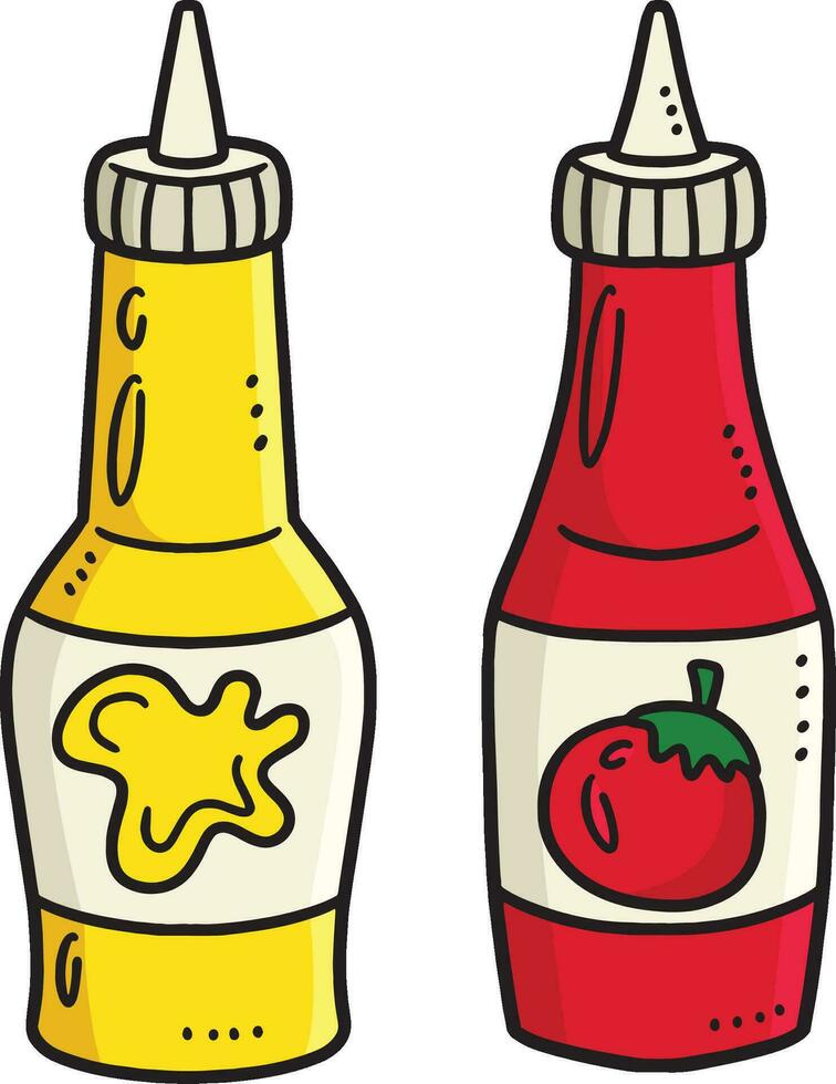 saus fles tekenfilm gekleurde clip art illustratie vector