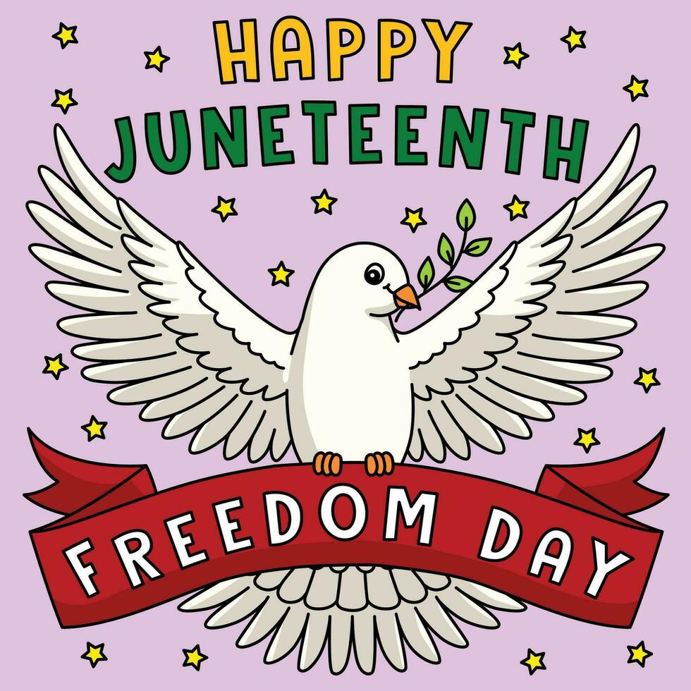 gelukkig juneteenth vrijheid dag gekleurde tekenfilm vector