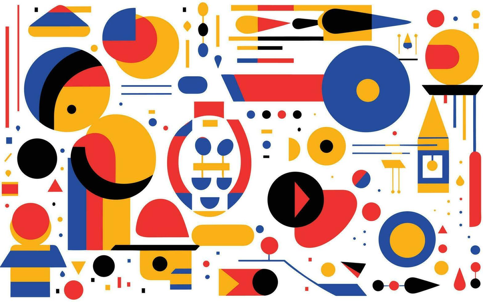 kleurrijk meetkundig patronen en vormen, in de stijl van stoutmoedig contouren, vlak kleuren, robot motieven, stoutmoedig patronen en typografie, abstract eenvoud, bauhaus eenvoud, Afrikaanse patronen vector
