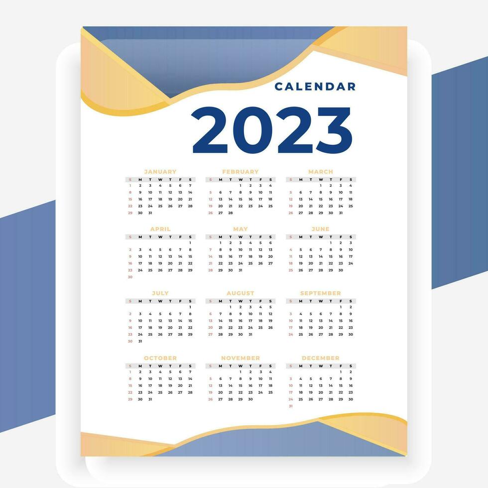 2023 papier modern kalender lay-out in afdrukbare stijl vector