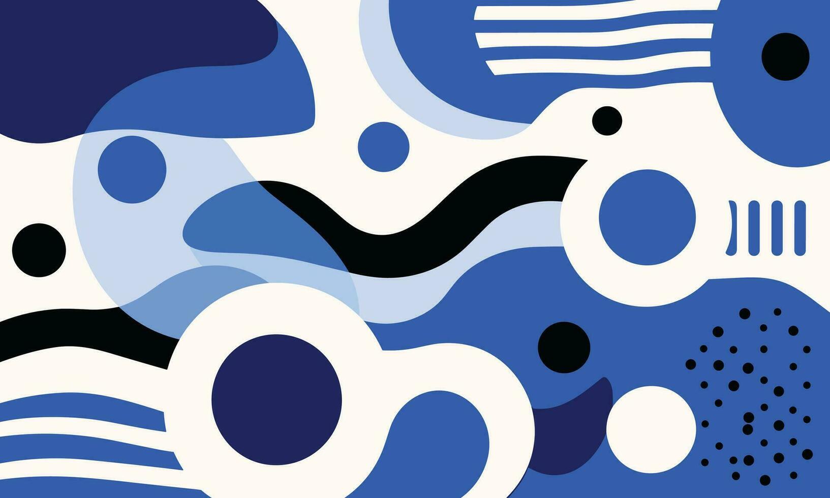 abstract achtergrond met vormen en abstract achtergrond vector, in de stijl van wit en marine, abstractie-creatie, blauw en zwart, strepen en vormen, Memphis ontwerp, afgeronde vormen vector