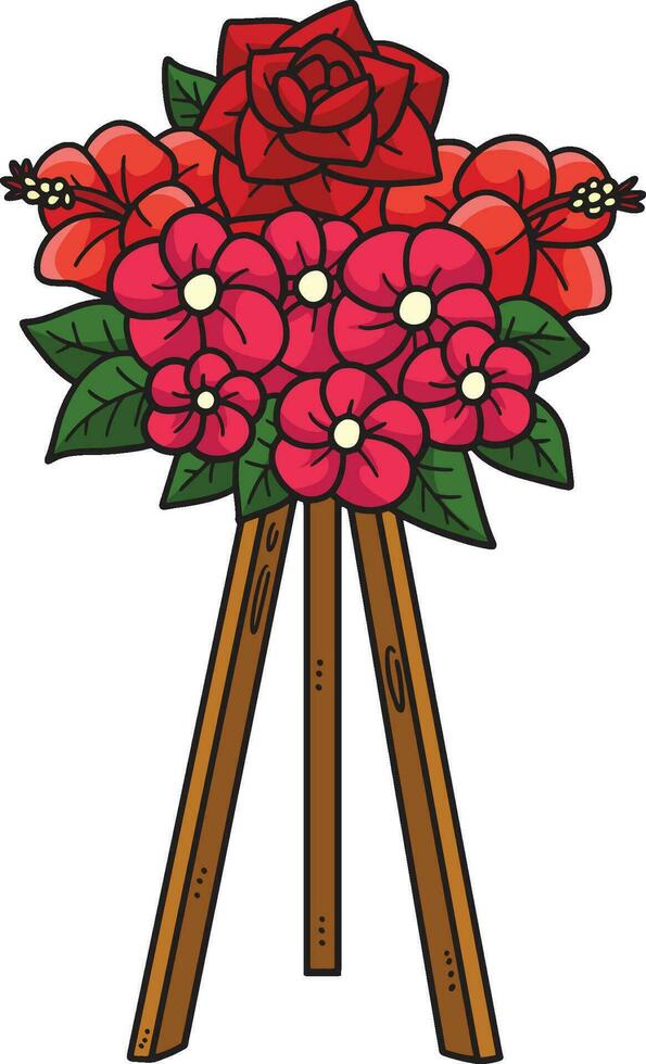 bloem standee tekenfilm gekleurde clip art vector