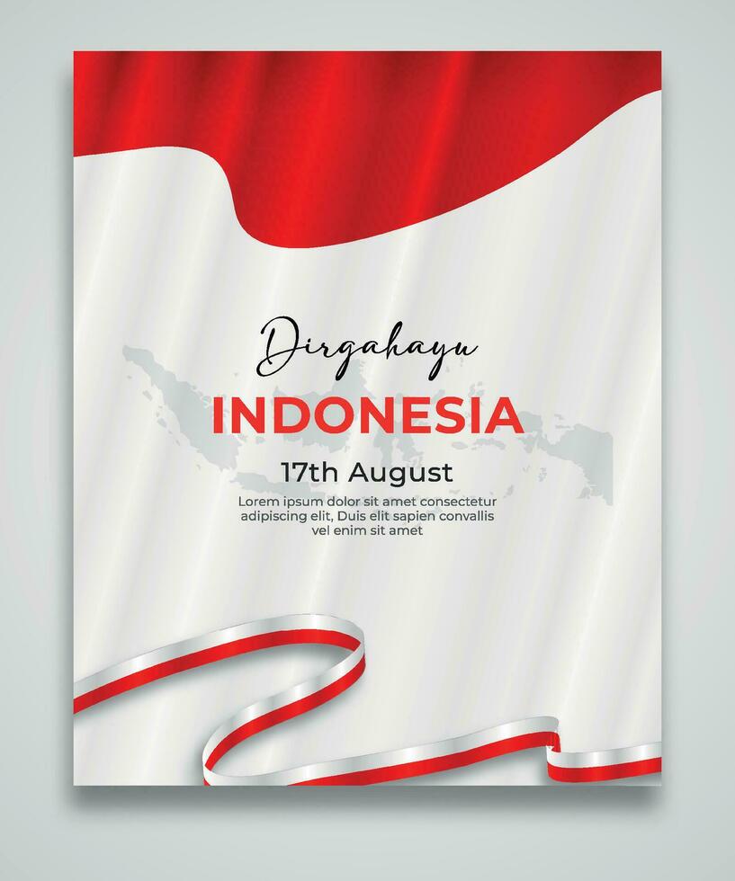 indonesië onafhankelijkheidsdag poster sjabloon vector