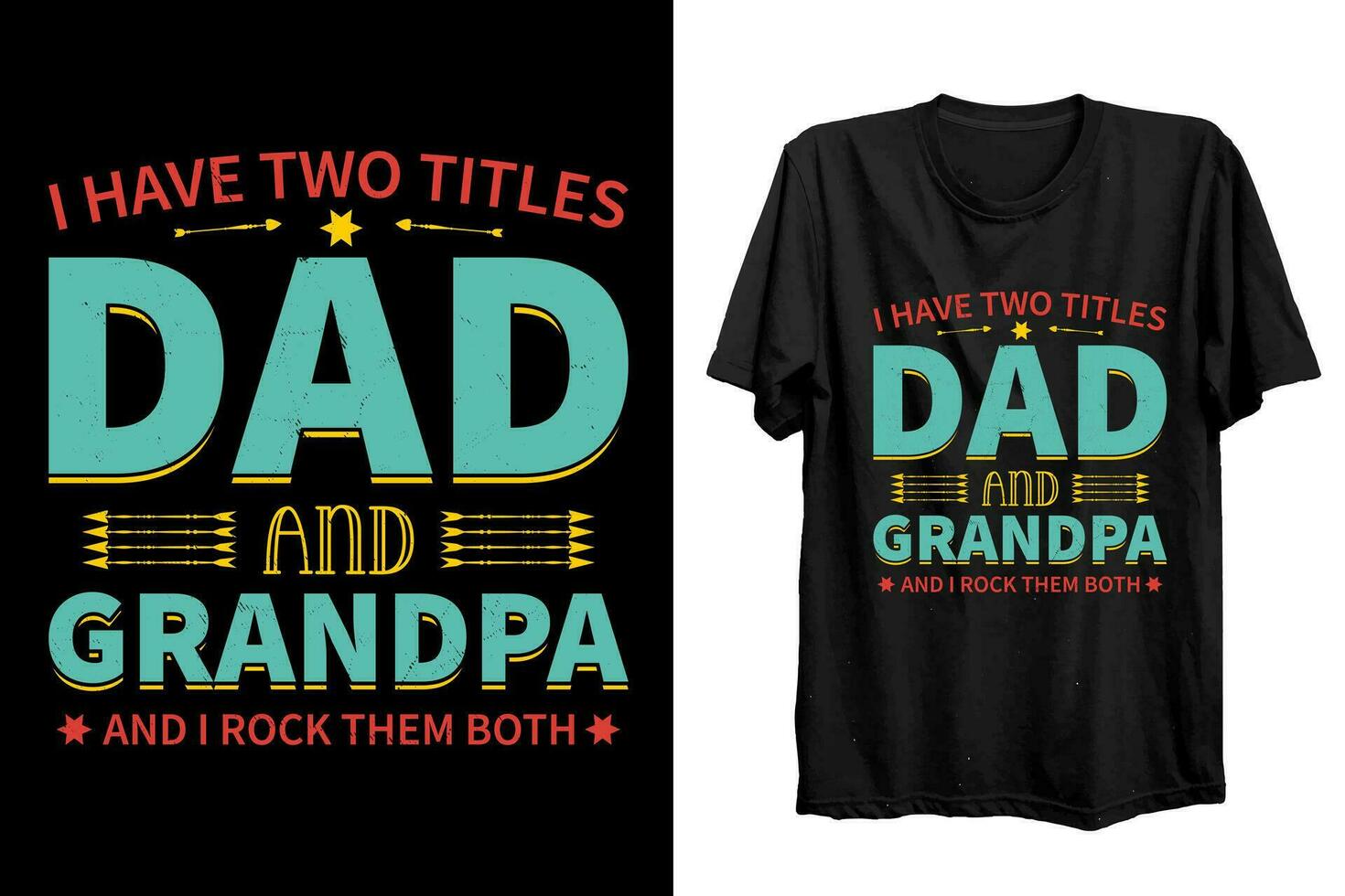ik hebben twee titels vader en opa, en ik rots hen beide. gelukkig vader dag geschenk t overhemd ontwerp voor vader en zoon vector