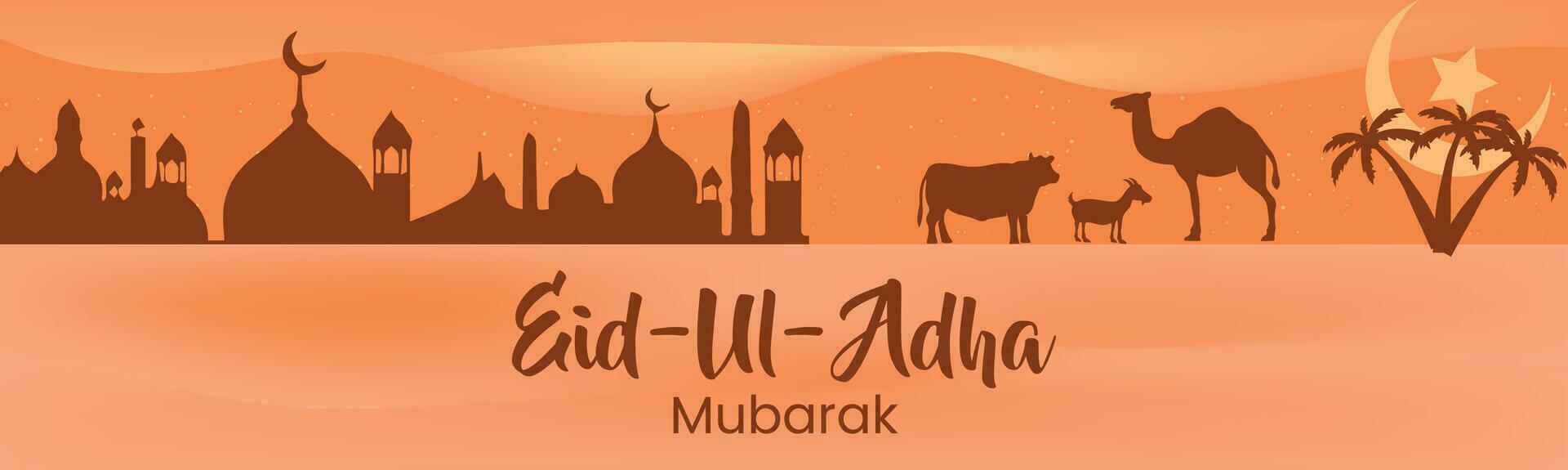 schapen wensen eid ul adha gelukkig bakra ID kaart heilig festival van Islam moslim. papier kunst eid-ul-adha mubarak vector sjabloon ontwerp