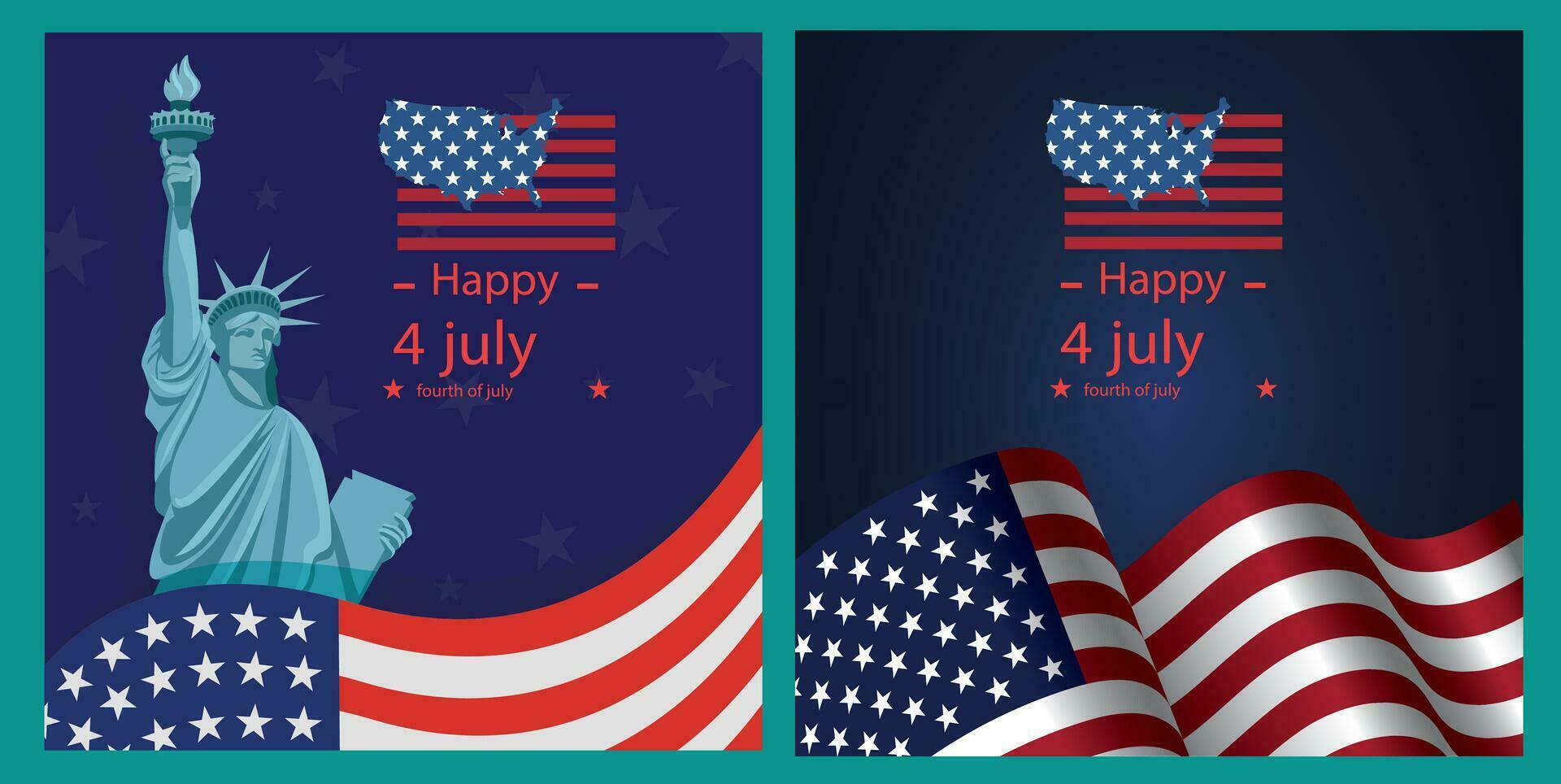 post sociaal media onafhankelijkheid dag in Verenigde staten van Amerika 4e juli vector