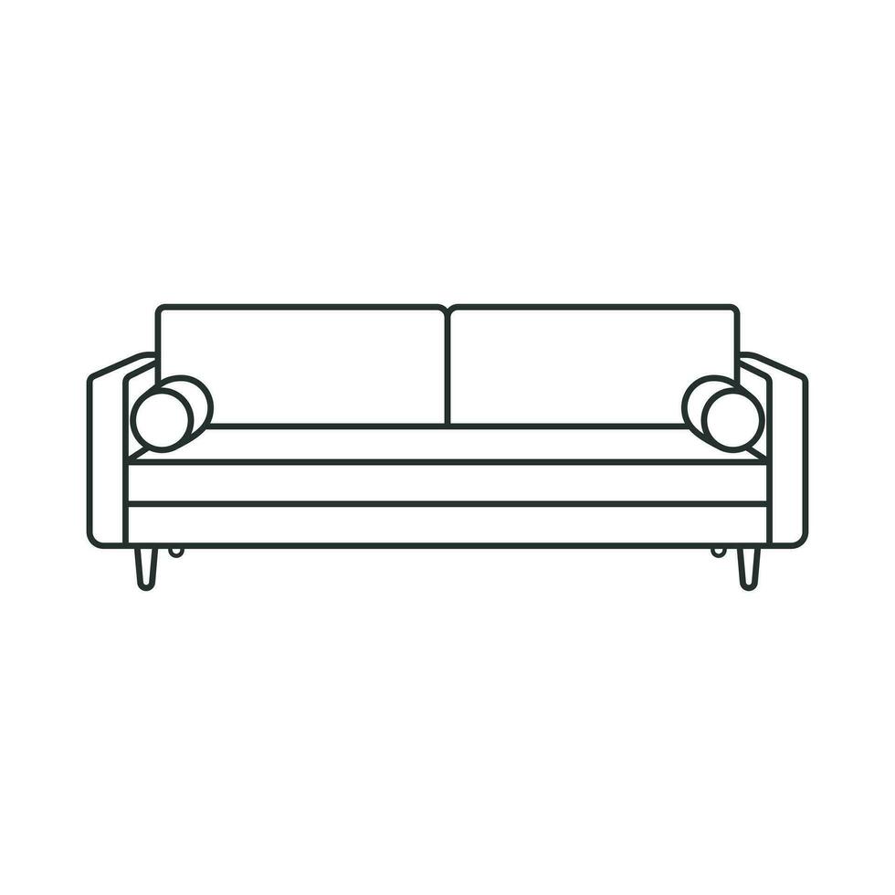 luxe pin lounge sofa met kussen vector ontwerp illustratie