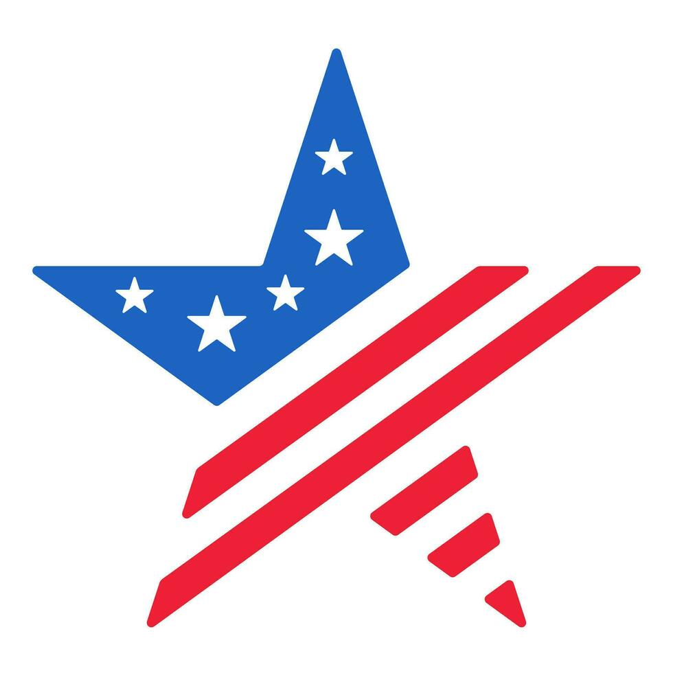 Verenigde Staten van Amerika vlag in de vorm van een ster. 4e van juli. onafhankelijkheid dag vector
