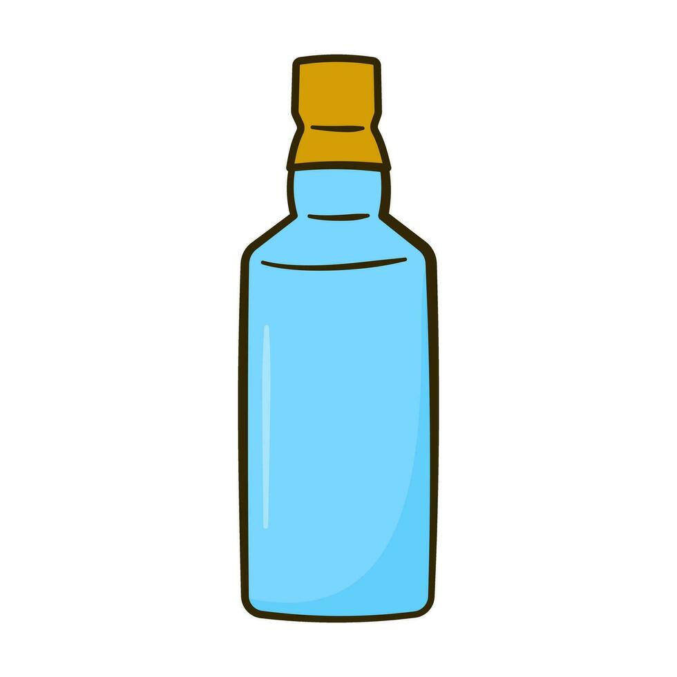 blauw fles. tekenfilm vector