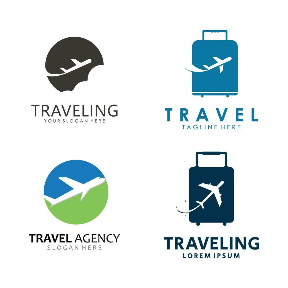 vliegtuig of reizen agentschap logo sjabloon vector