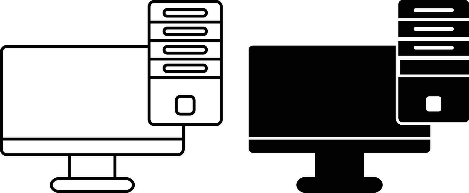 computer icoon vel, gemakkelijk modieus vlak stijl lijn en solide geïsoleerd vector illustratie Aan wit achtergrond. voor appjes, logo, websites, symbool , ui, ux, grafisch en web ontwerp. eps 10.