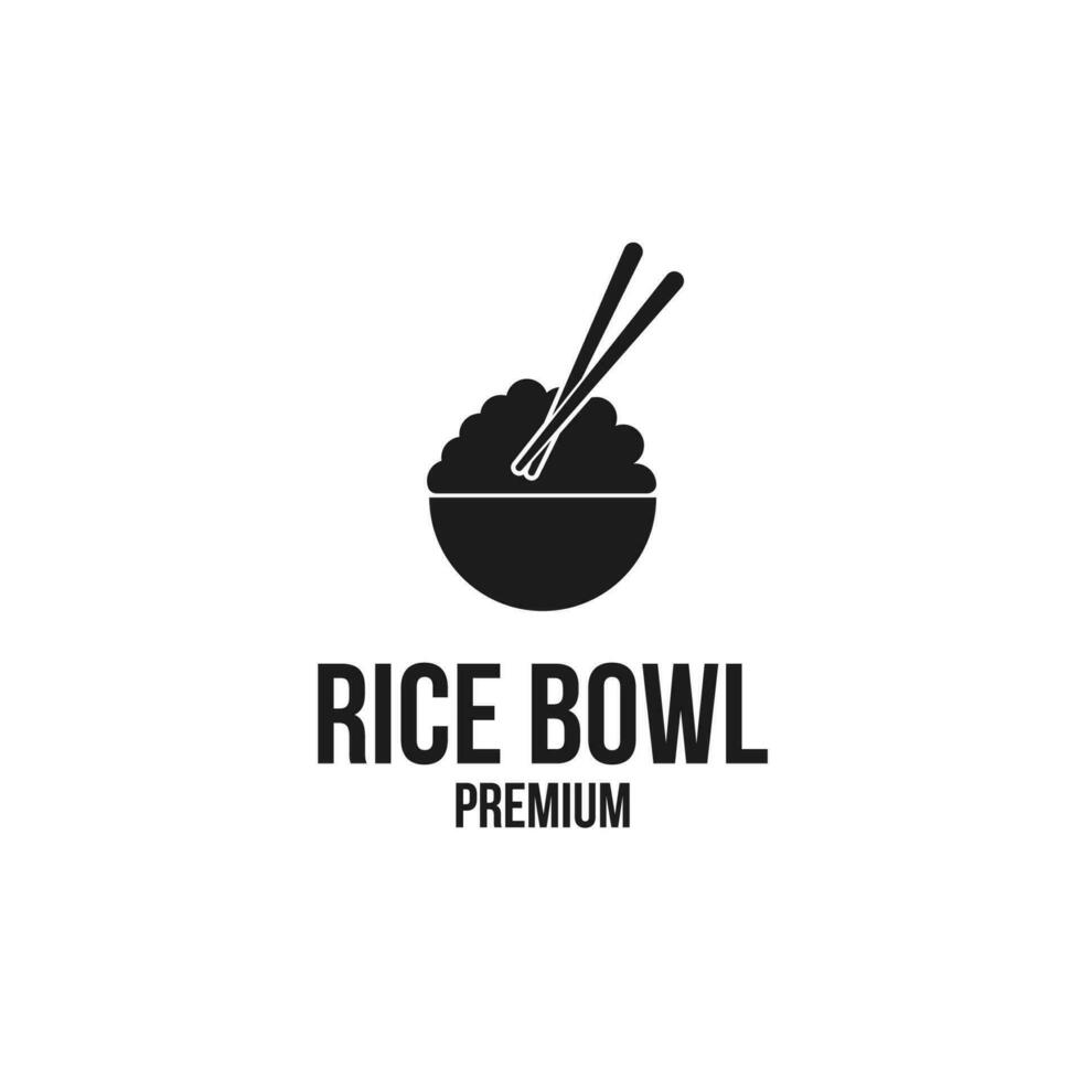 rijst- kom logo ontwerp concept vector illustratie symbool icoon