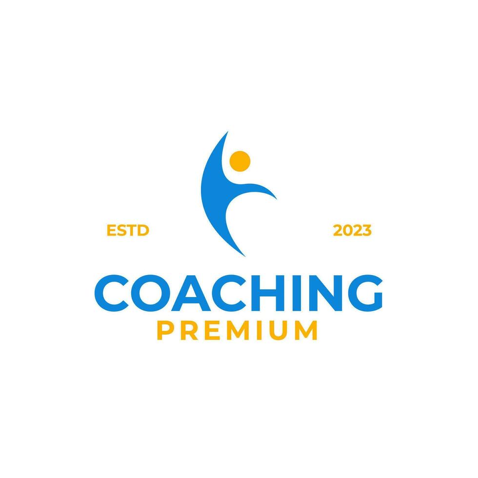 trainer succes logo ontwerp voor leven coaching ontwerp vector illustratie symbool icoon