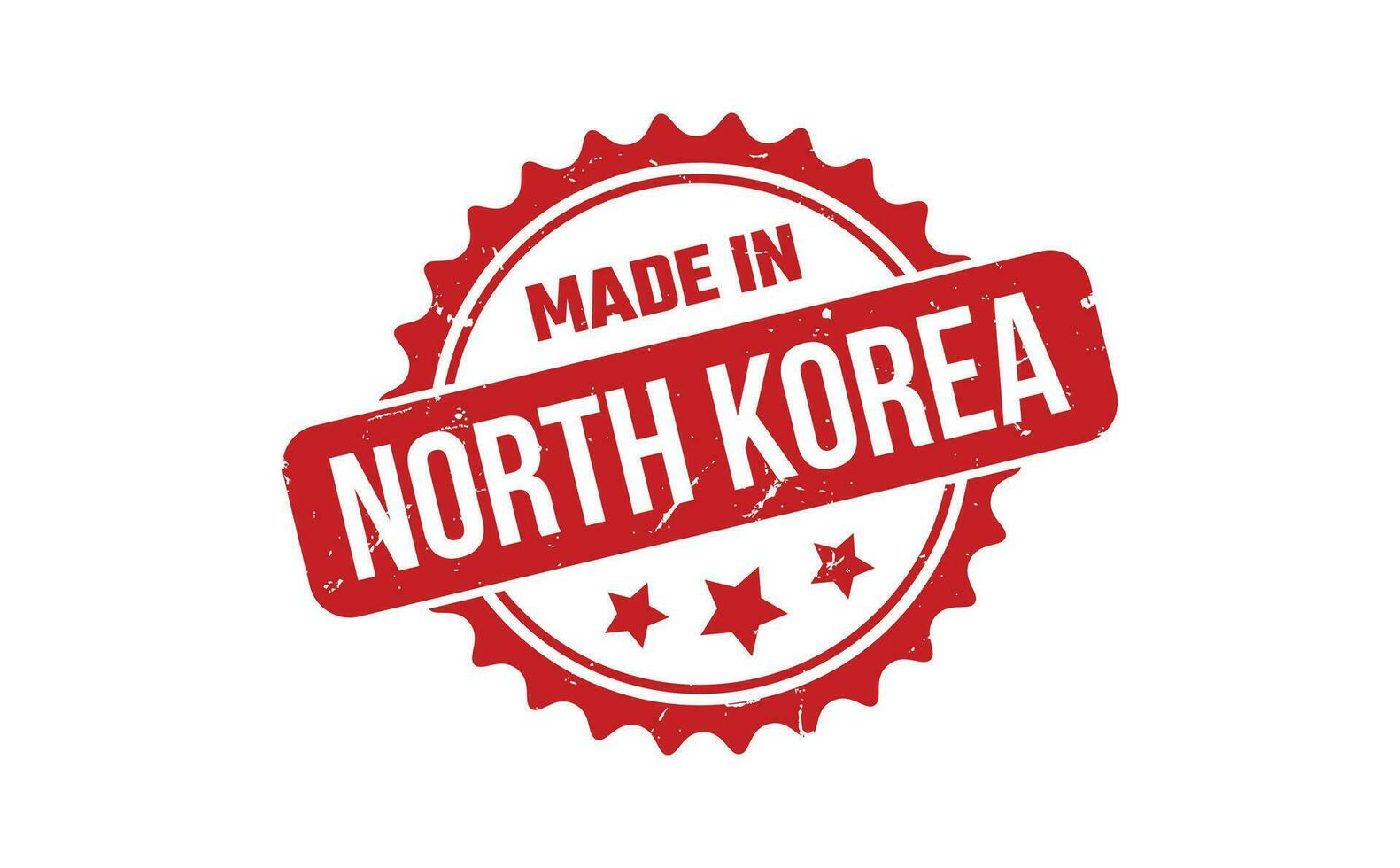 gemaakt in noorden Korea rubber postzegel vector