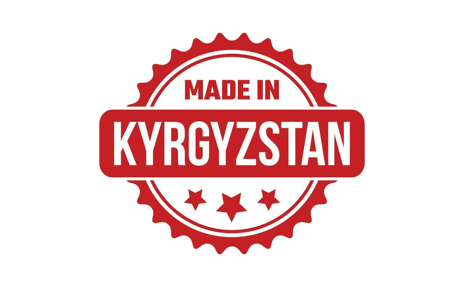 gemaakt in Kirgizië rubber postzegel vector