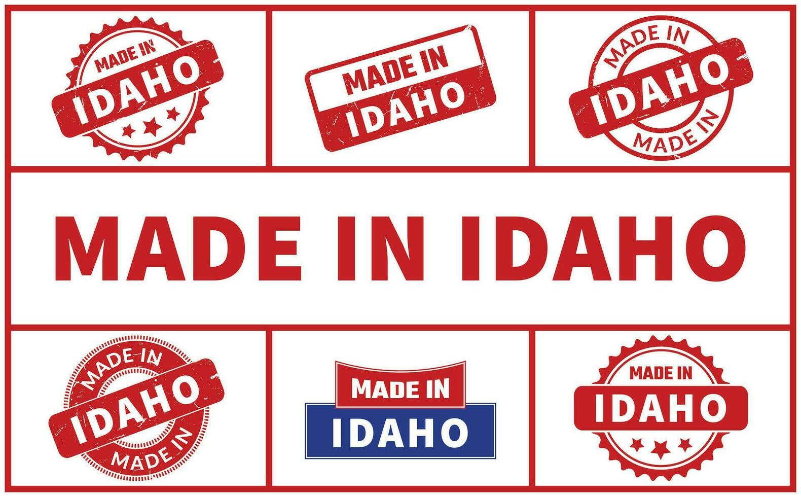 gemaakt in Idaho rubber postzegel reeks vector
