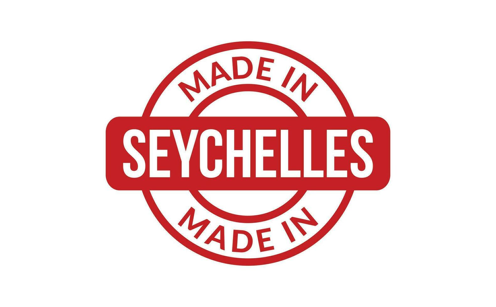 gemaakt in Seychellen rubber postzegel vector