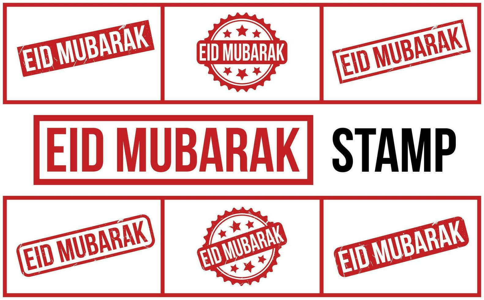 eid mubarak rubber postzegel reeks vector