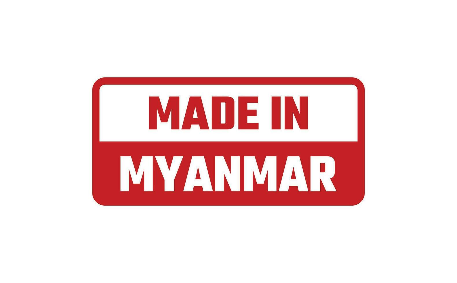 gemaakt in Myanmar rubber postzegel vector