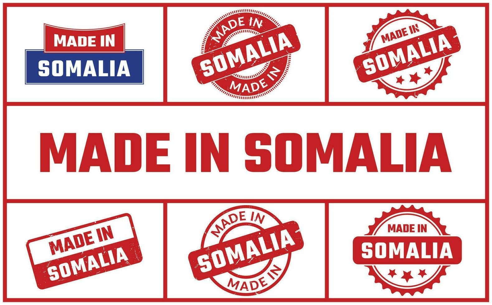 gemaakt in Somalië rubber postzegel reeks vector