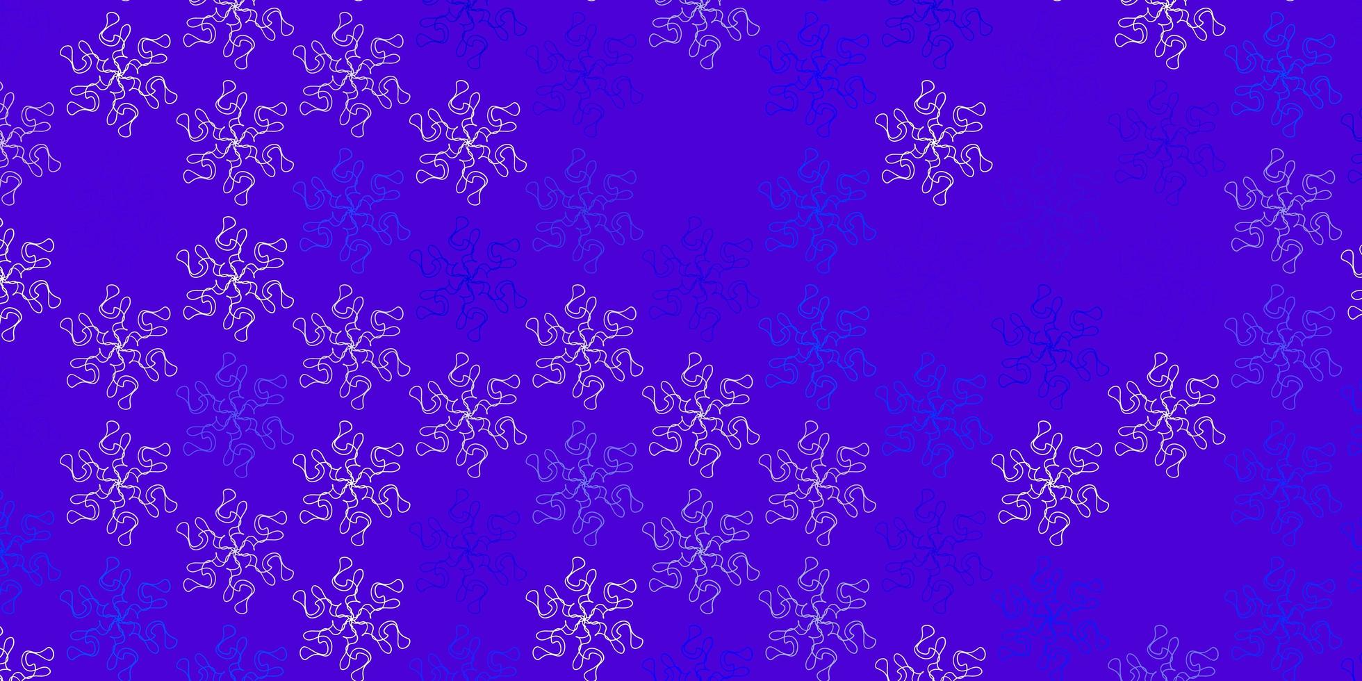 lichtblauwe vector doodle achtergrond met bloemen