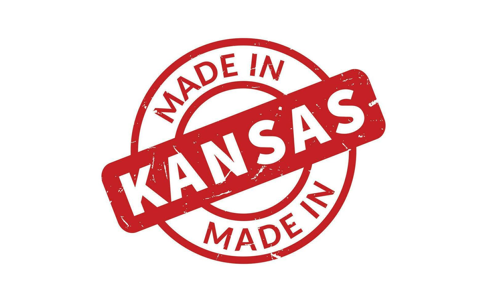 gemaakt in Kansas rubber postzegel vector