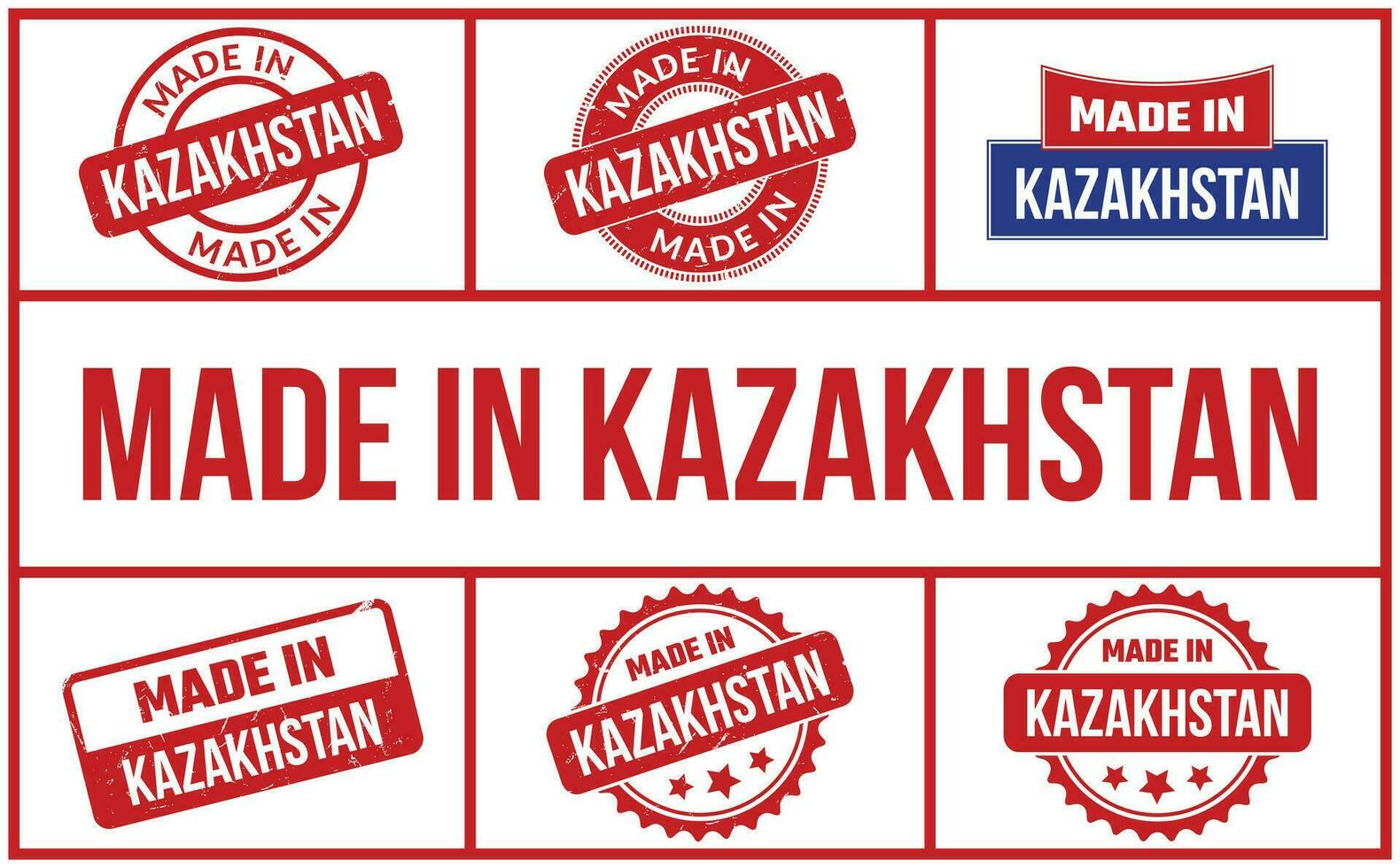 gemaakt in Kazachstan rubber postzegel reeks vector