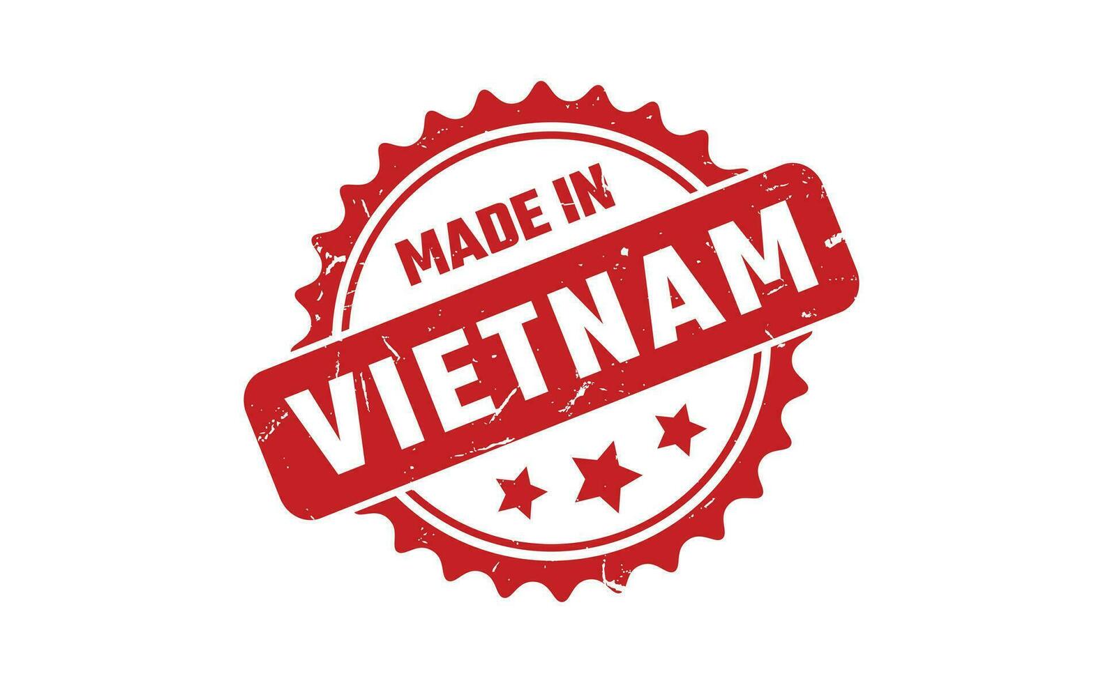 gemaakt in Vietnam rubber postzegel vector