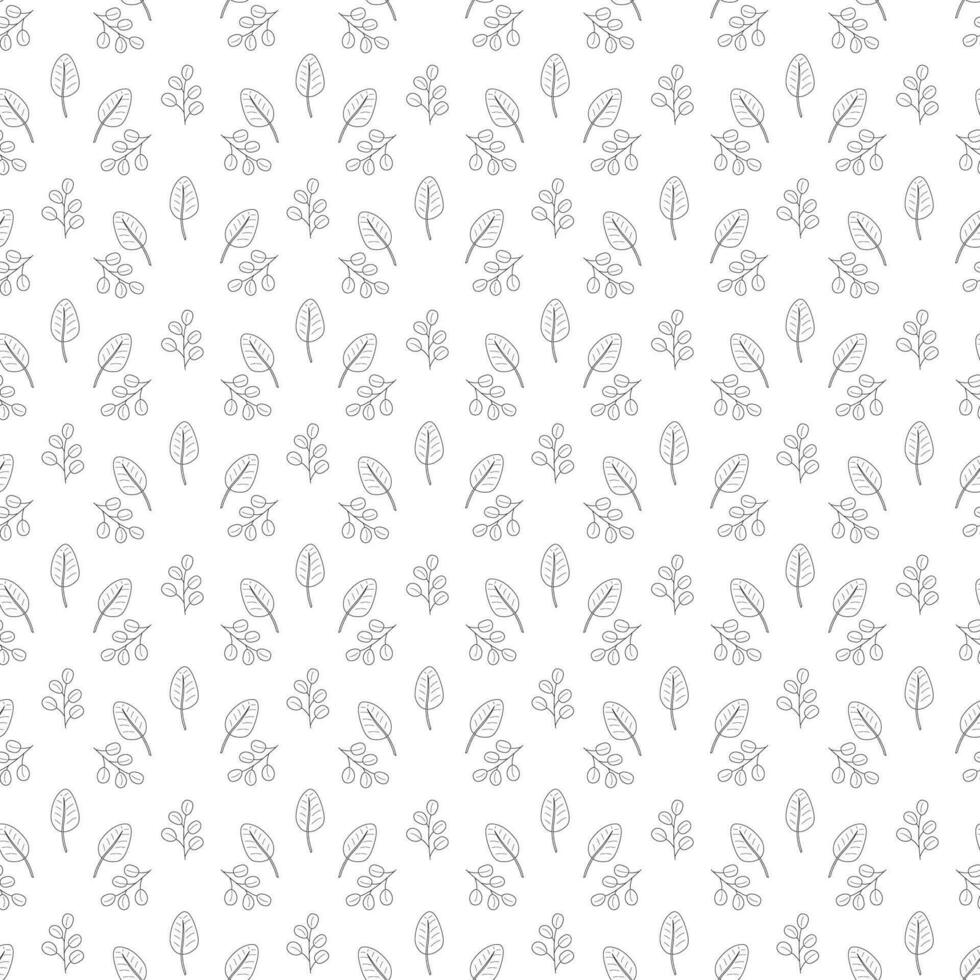 naadloos patroon met 2 palm bladeren. tekening zwart en wit vector illustratie.