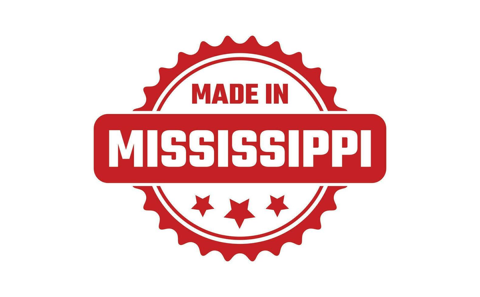 gemaakt in Mississippi rubber postzegel vector