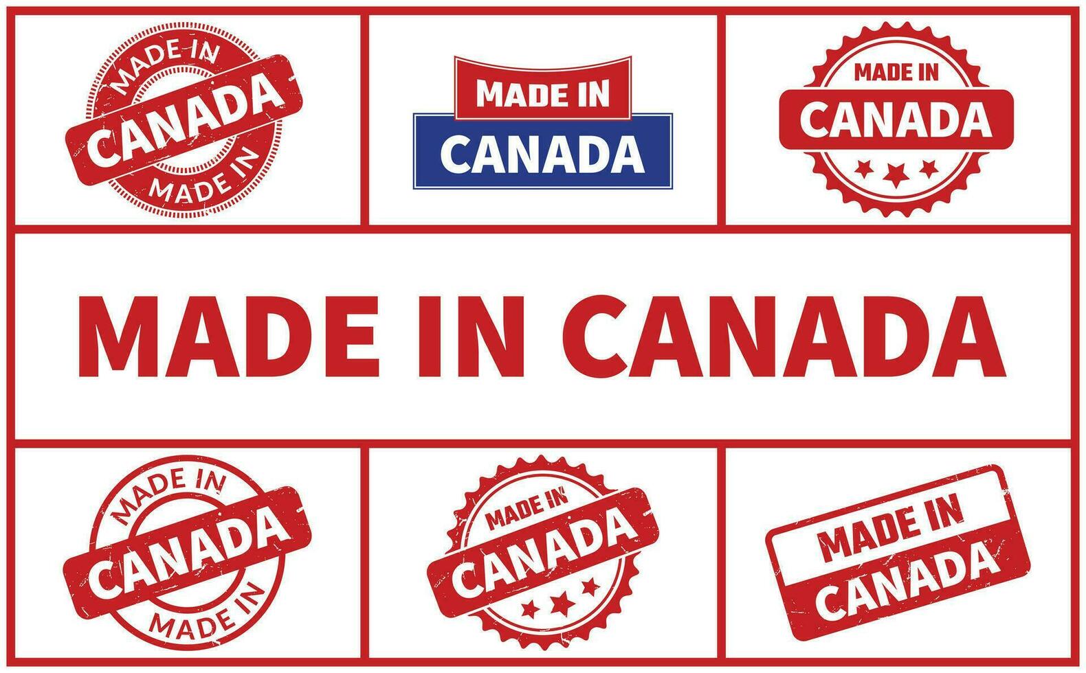 gemaakt in Canada rubber postzegel reeks vector