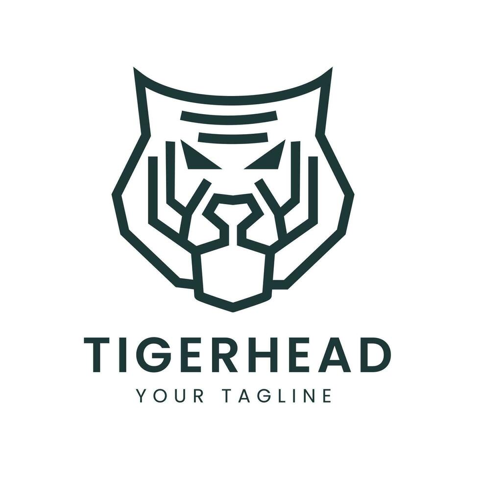 modern tijger hoofd logo ontwerp inspiratie in gemakkelijk lijn kunst vector