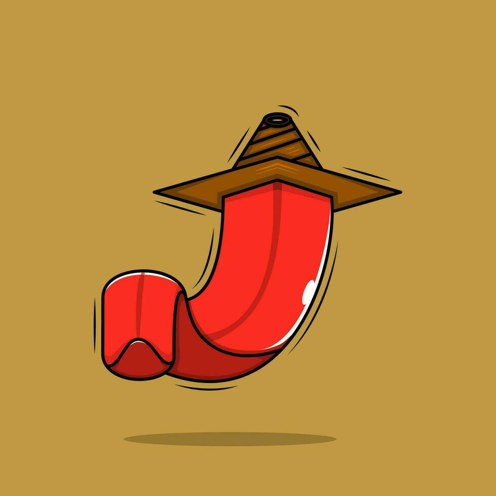 abstract zwaard tong illustratie. tekenfilm en wijnoogst stijl. gebruik voor logo, t-shirt, sticker en symbool vector