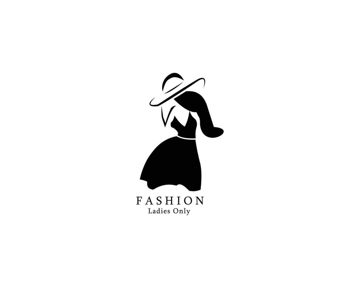 elegant volwassen vrouw jurk logo vector, geïsoleerd Aan wit achtergrond vector