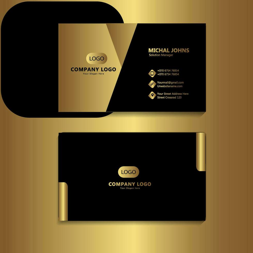 professioneel elegant goud folie modern bedrijf kaart sjabloon vector