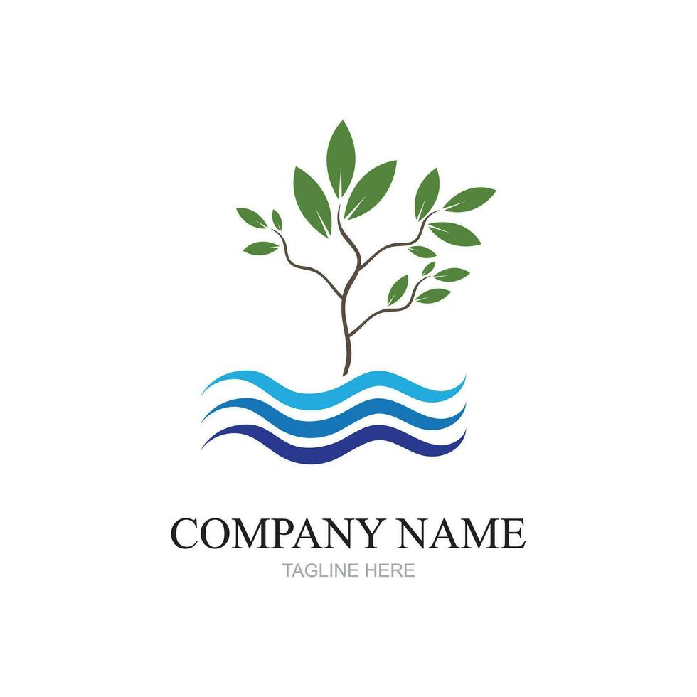 mangrove bomen en mangrove Woud ecologie logo ontwerp vector