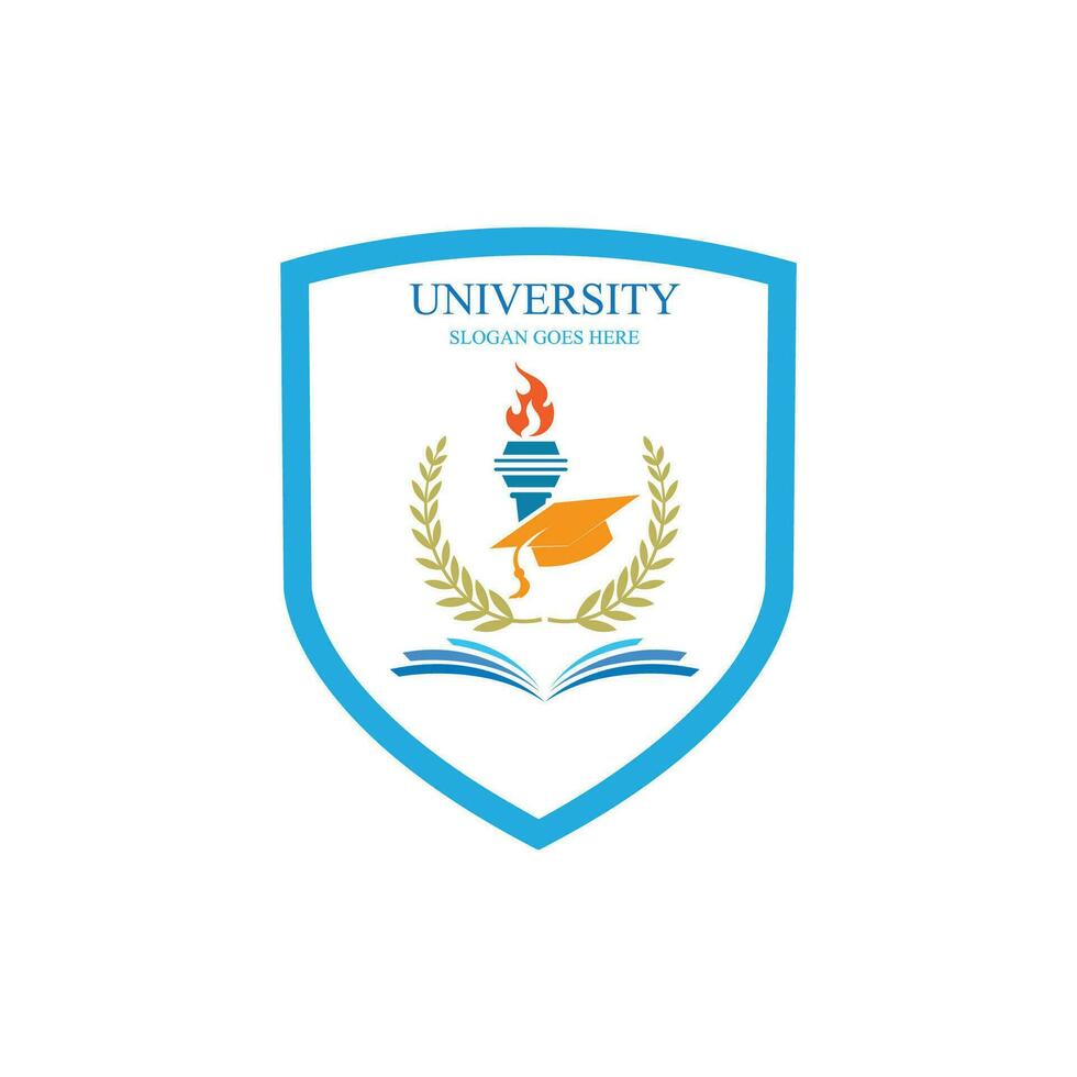 universiteit en academie vector iconen. emblemen of schilden voor afgestudeerden van de middelbare school in maritieme wetenschappen of rechten. linten en insignes van vrijgezellenhoed, lauwerkrans, vectorlogosjabloon