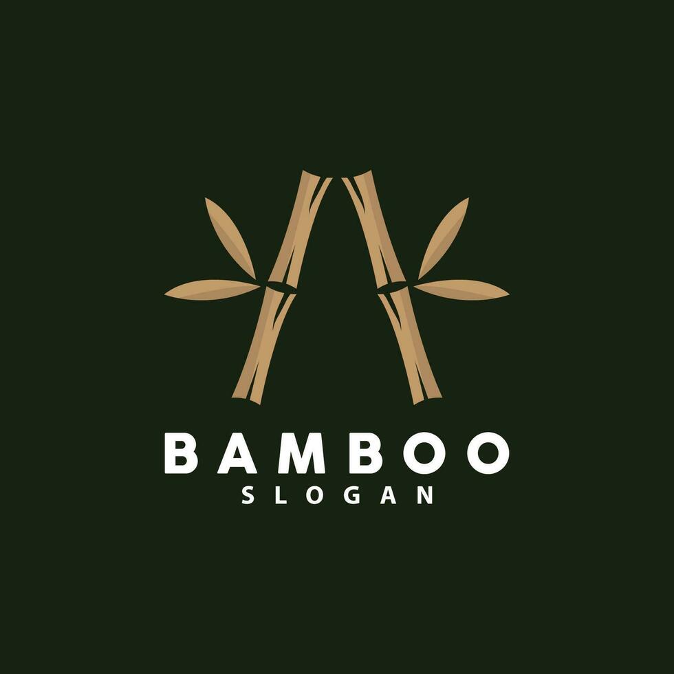 bamboe logo, groen planten vector, gemakkelijk minimalistische ontwerp, illustratie sjabloon vector