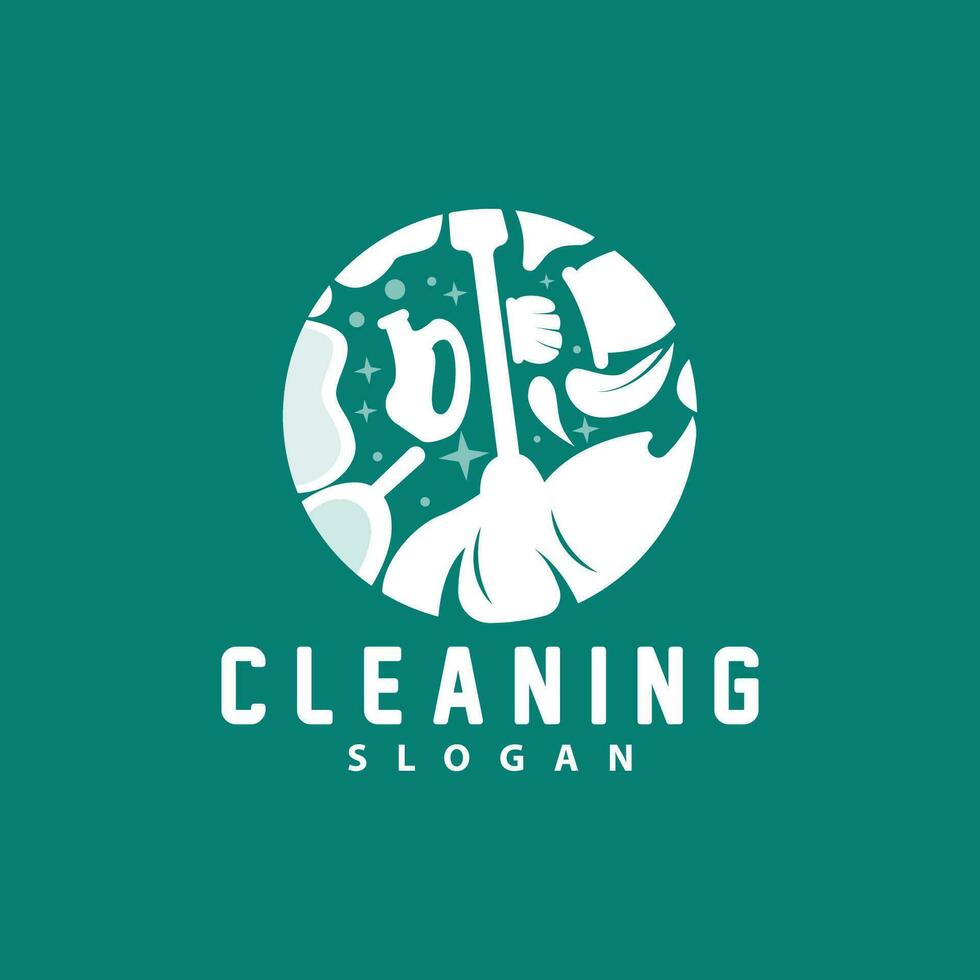 schoonmaak logo, vector schoonmaak schoon onderhoud, gemakkelijk minimalistische ontwerp, icoon symbool illustratie