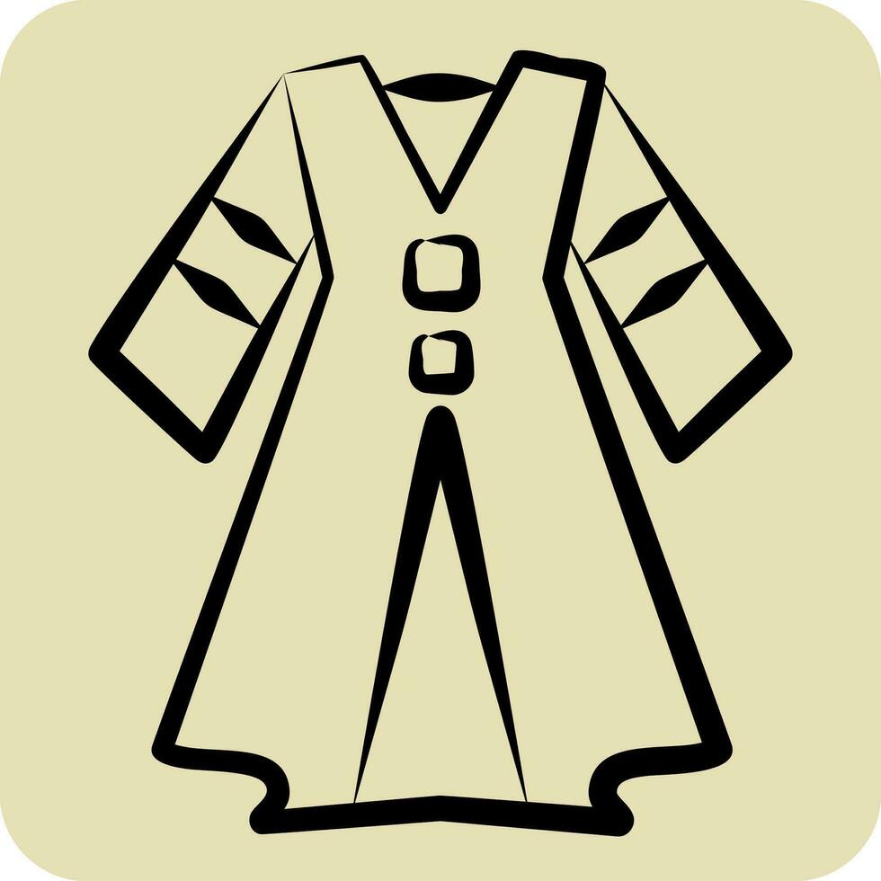 icoon jurk. verwant naar keltisch symbool. hand- getrokken stijl. gemakkelijk ontwerp bewerkbaar. gemakkelijk illustratie vector
