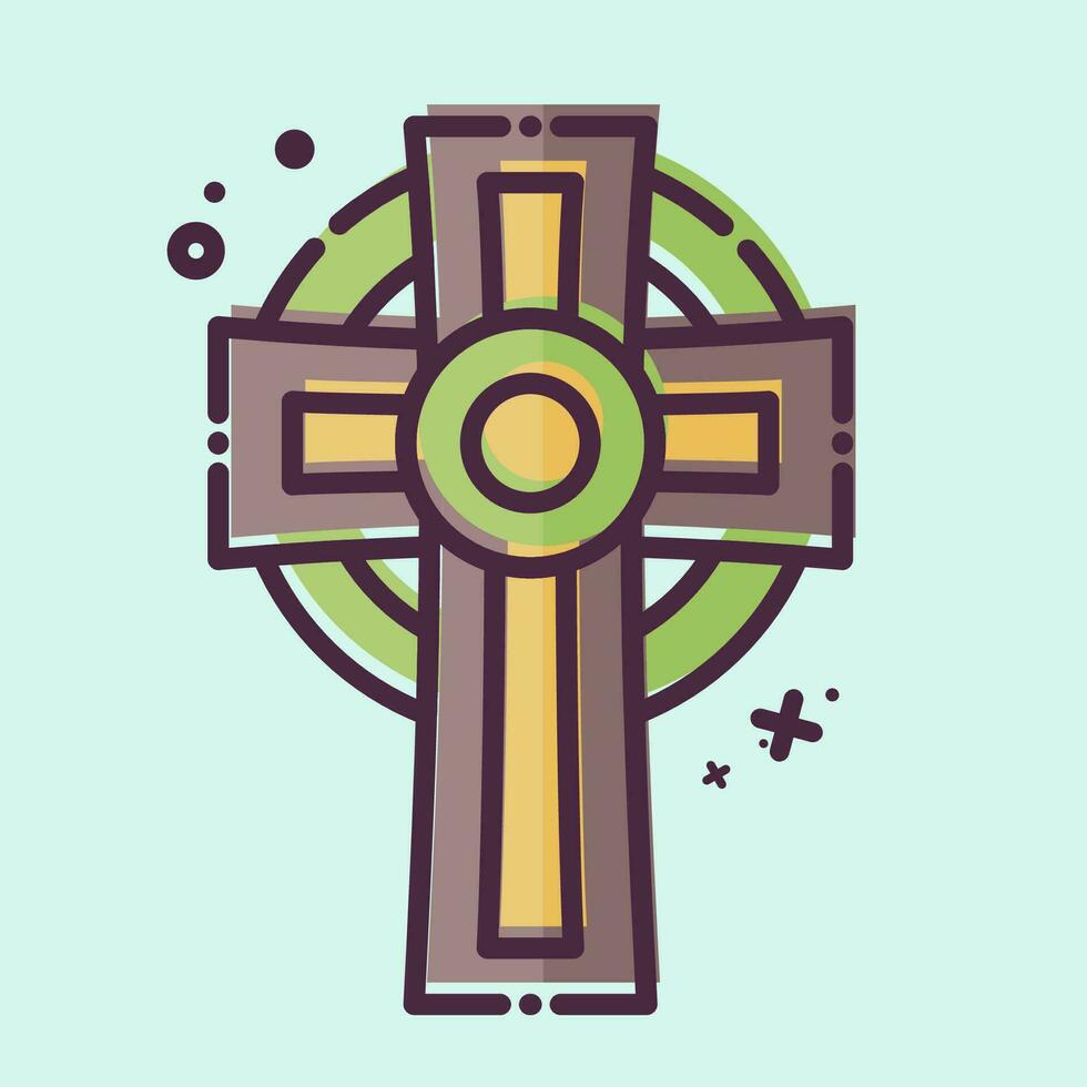 icoon kruis. verwant naar keltisch symbool. mbe stijl. gemakkelijk ontwerp bewerkbaar. gemakkelijk illustratie vector