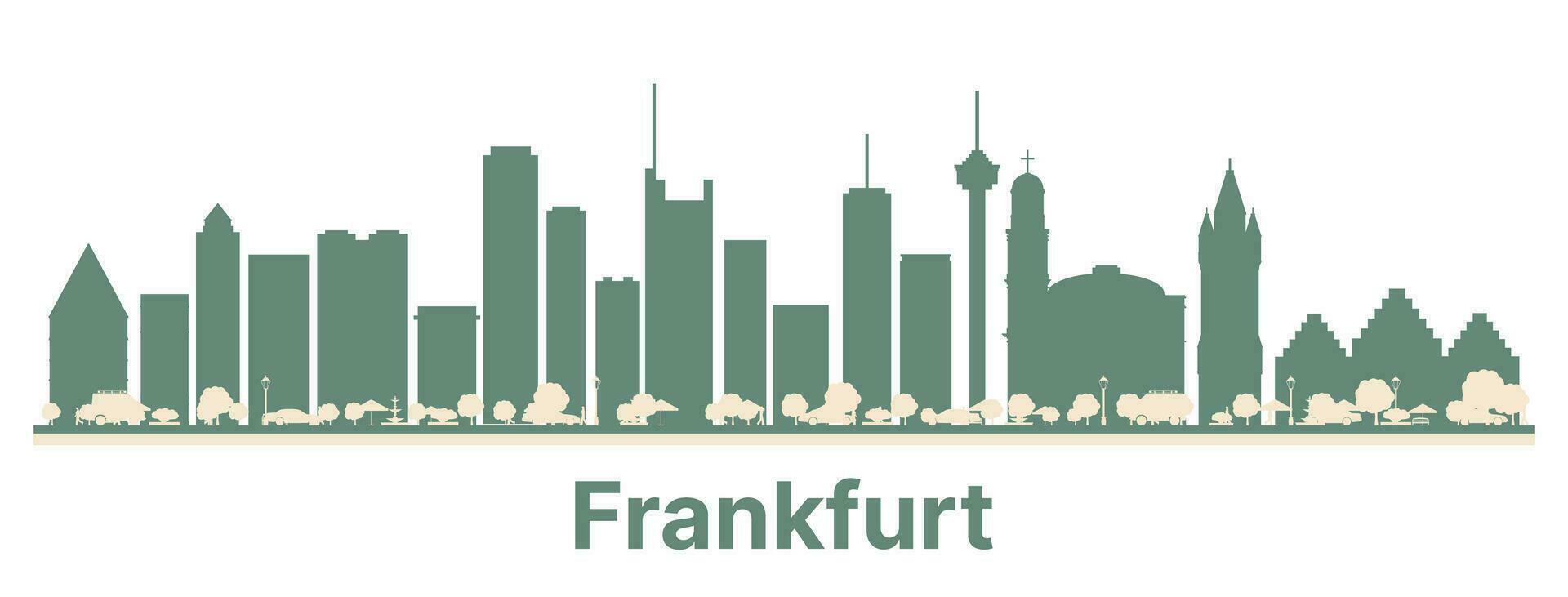 abstract Frankfurt Duitsland stad horizon met kleur gebouwen. vector