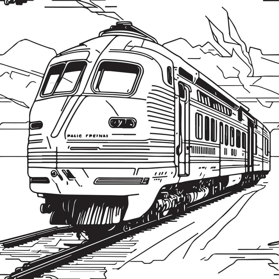 vector lijn kunst trein in beweging. trein lijn tekening klem kunst.