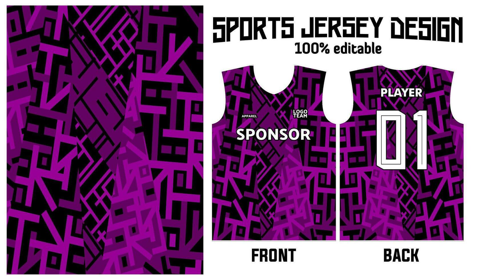 Purper achtergrond Jersey ontwerp voor sport uniform vector